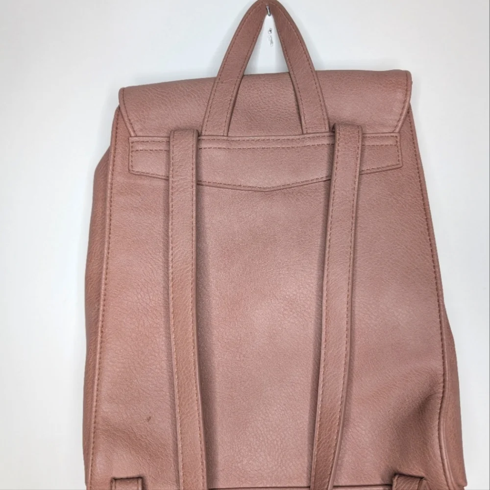 Universal Thread Women's Pink Blush Faux Leather Boho Mini Backpack with Tassle
